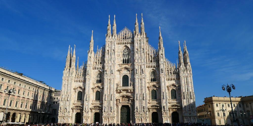 Stunning view of the iconic Milan Cathedral on a bright day.