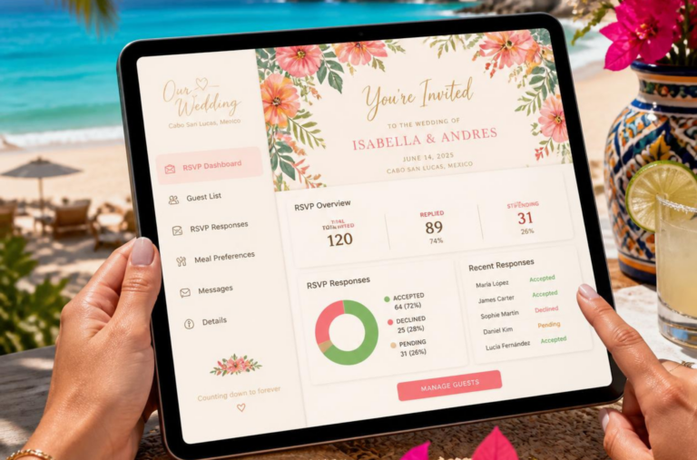 how can i efficiently manage guest rsvps for a destination wedding online